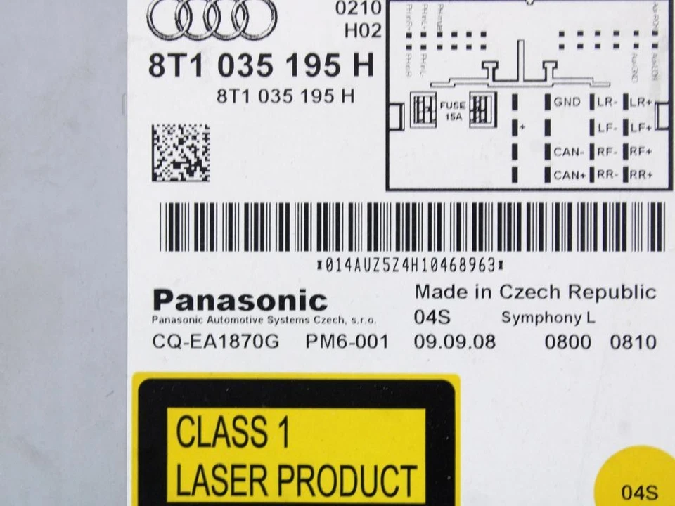 8T1035195H Autoradio Symphony AUDI A4 Sw 2.0 D 125KW 6M 5P (2009) Ersatz Used - Bild 4 von 4