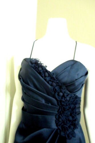 WTOO BY WATTERS & WATTERS RUCHED FLORAL BRIDESMAID PARTY PROM DRESS BLUE SIZE 10 - Picture 4 of 9