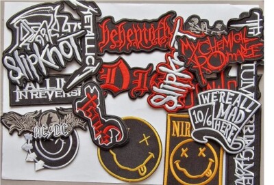 Rockmusik Liebhaberabzeichen Bands Sammlung Abzeichen bügeln oder aufnähen gestickt Patch