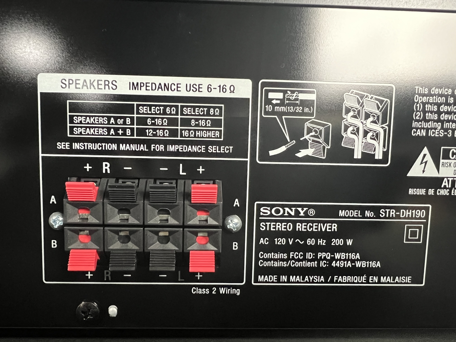 Sony STR-DH190 2 Channel 100W 6 Inputs Bluetooth Stereo Receiver New ...