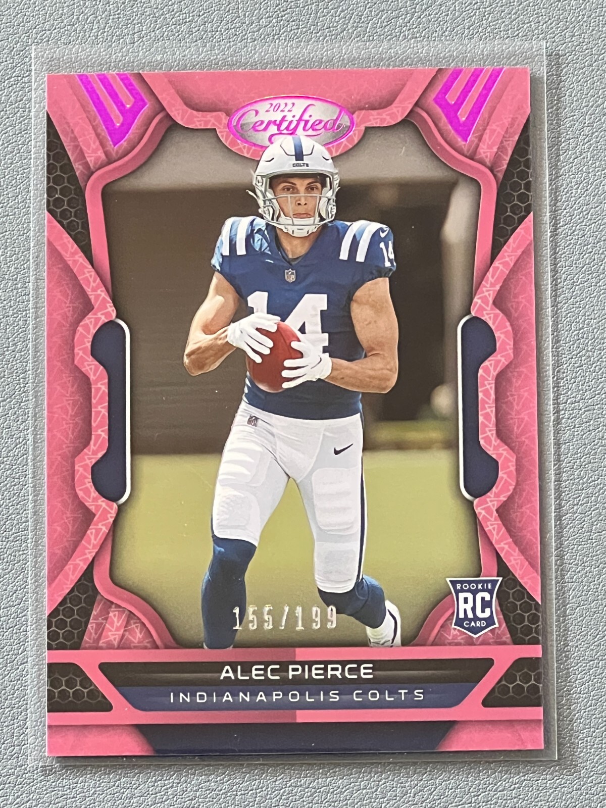 2022 Certified Alec Pierce Mirror Pink Rookie RC SP /199 #136 Indianapolis Colts