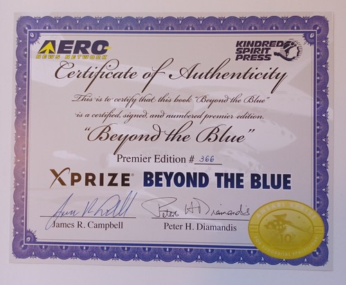 Beyond the Blue / SIGNED / James Campbel / w. Certificate / XPRIZE Revolution - Picture 4 of 8