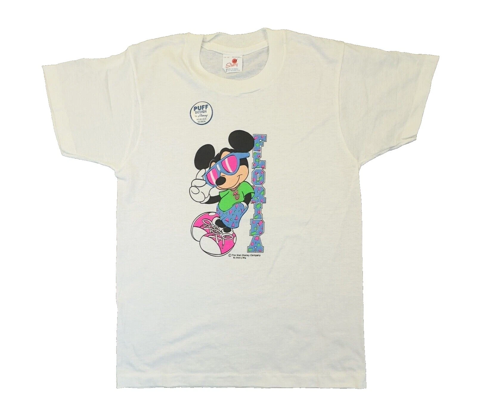 Mezcla de algodón blanco de Mickey Mouse Unisex Niños Camisas y camisetas