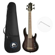Batking Ukulele Electric Bass Uke Aquila String F/Italy EADG Ash Wood Body W/Bag