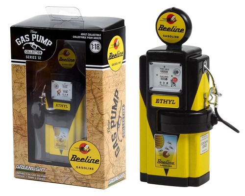 1/18 Greenlight 1948 Wayne 100-A Gas Pump Beeline Gasoline Black Yellow 14120 A - Picture 2 of 2