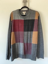 DOCKERS Men's Long Sleeve Acrylic Sweater Size XXL Block Front Multi-Color