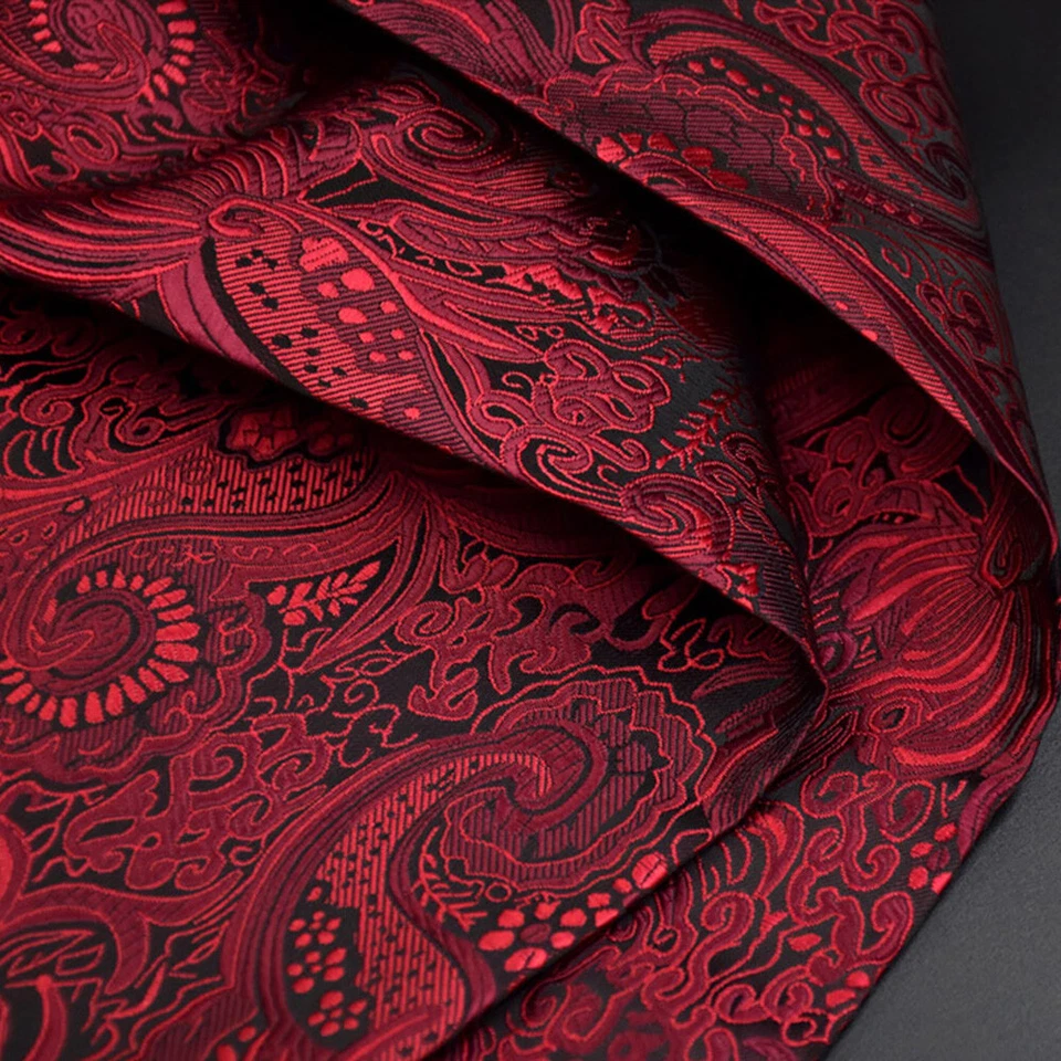 Corbata formal con patrón de jacquard de cachemira bufandas de corbata Ascot para hombre Foto 3 de 3