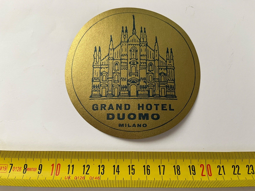 vintage label Advertising Hotel Hotels Europe Italy Grand Hotel Duomo Milano - Picture 3 of 3