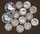 90% Silver lot 12 Pre 1964 Roosevelt Mercury Dimes 2 90% 2000 Proof Quarters