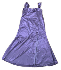 Azazie Metallic Satin Off Shoulder Bridesmaid Dress Floor Length A20 NWT Formal