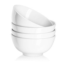 22 OZ White Ceramic Bowls Set of 4 - Perfect for Soup Bowls for Kitchen, Cere...
