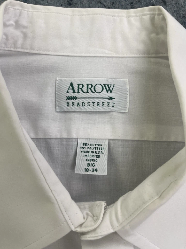 Camisa de Vestir Vintage Arrow Bradstreet Blanca 18-34 Grande Hecha en EE. UU. Bolsillo Años 80 90 Foto 2 de 4