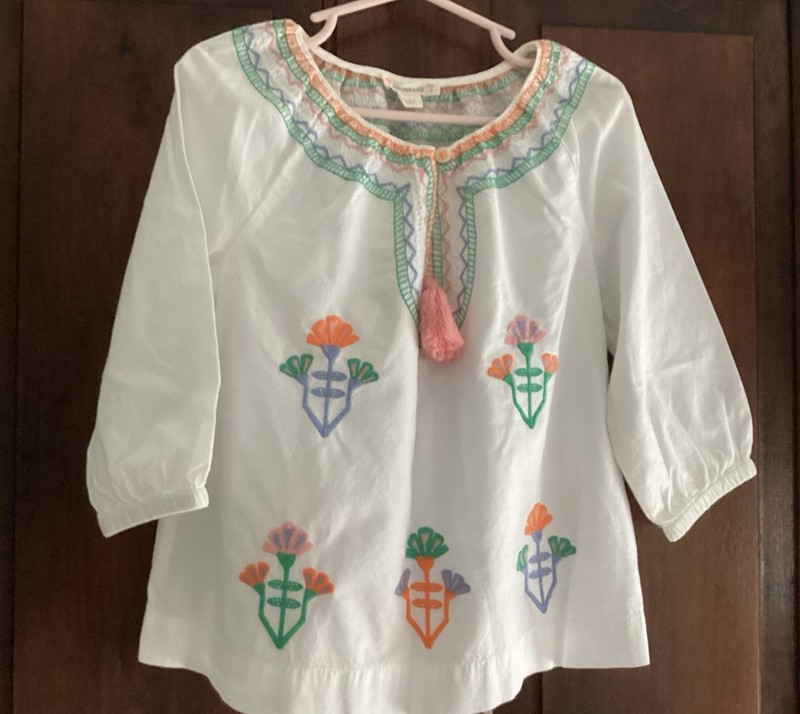 Crewcuts Girls Embroidered Top, Size 4