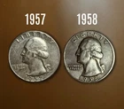 1957-D and 1958-D Quarter Silver (2 coins lot) 90% silver Quarters