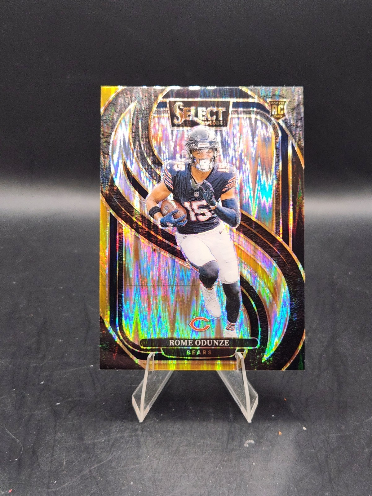 2024 Panini Select ROME ODUNZE #136 RC Black & Gold Shock Prizm Chicago Bears