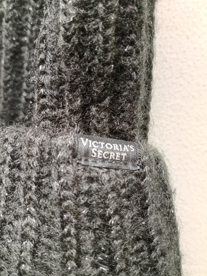 维多利亚的秘密冬季天使闪闪发光的星星黑色球形帽子无檐帽全新带标签 — 第 3/4 张图片