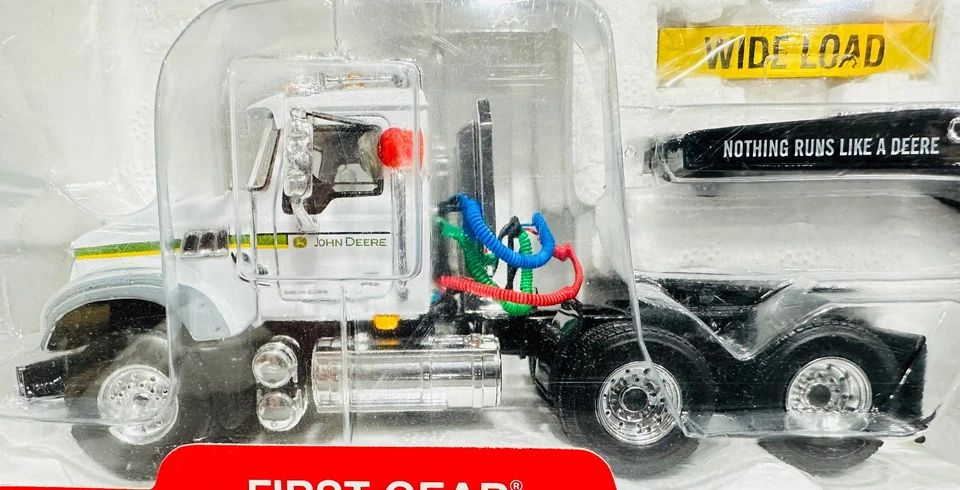 John Deere Mack Granite MP w/ Tri-Axle Lowboy Trailer By First Gear 1/50th Scale - Image 3 of 4