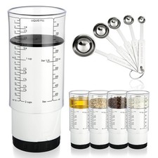 6 Pcs Adjustable Measuring Cups Set Includes 2 Cup Push up Measuring Cup and ...
