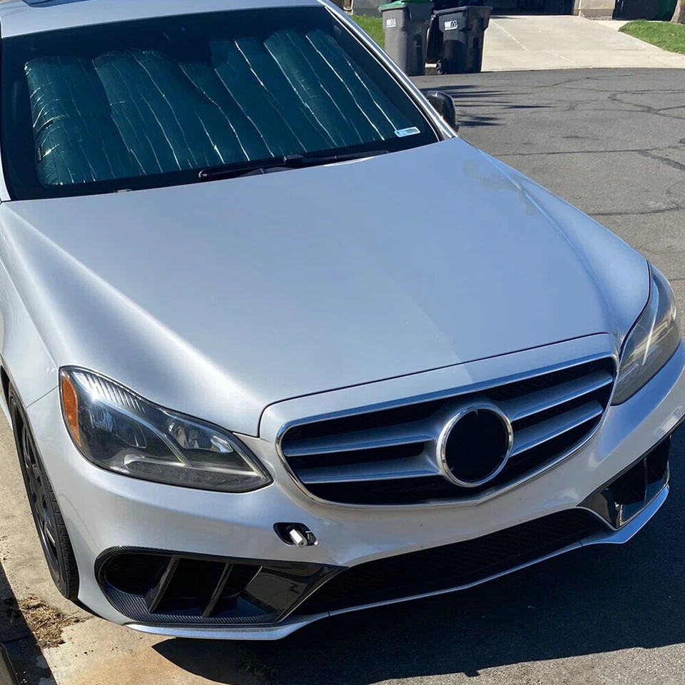 Cubierta de ventilación de aire de parrilla de faro antiniebla de carbono mate para Mercedes-Benz W212 E350 E400 E550 Foto 3 de 4