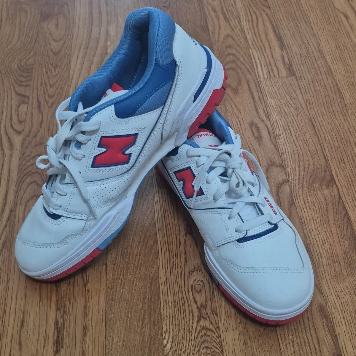 New Balance 550 Red Atlantic Blue Retro Low Top Sneakers Mens 7 Womens 8.5 New Balance 550 Big Kid “Red Atlantic Blue” White Boys Shoes  main image 3