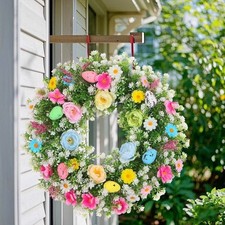 Plastic Easter Decoration Wreath Lifelike Artificial Wreath  Front Door