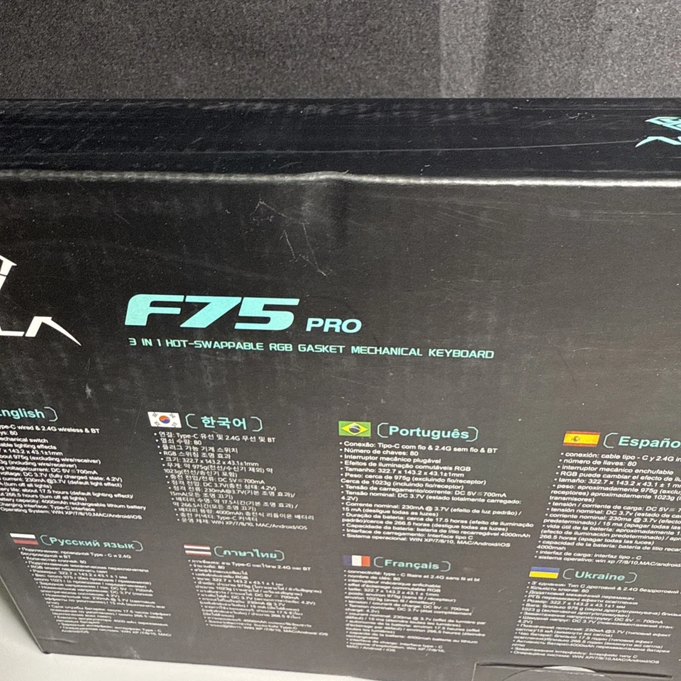 AULA F75 Pro White Gradient Blue Star Star Vector Switch Mechanical Keyboard 2D4 - Image 4 of 4