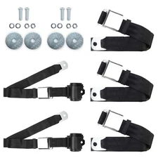 Aviation-Style 2-Point Lap Seat Belt Kit 2 Retractable & 3 Fixed for Classic