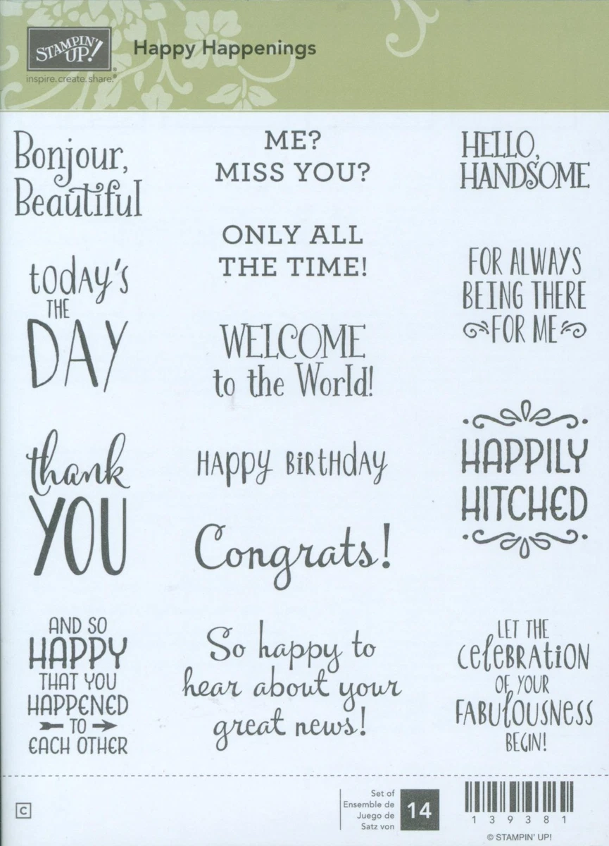 Stampin' Up! Words & Phrases Unmounted Craft Stamps for sale | eBay