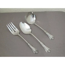 Oneida All American Stainless Steel Briarwood Serving Spoon, Meat Fork & Gravy