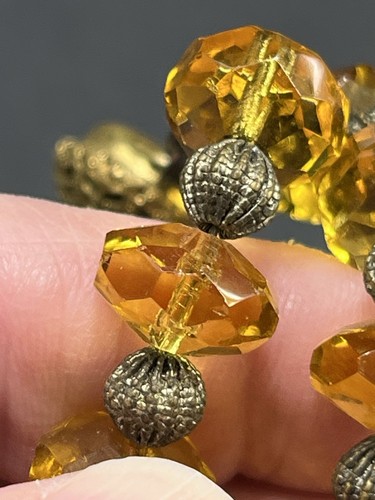 Lot Of 2 Vtg Art Deco? Citrine Color Glass Bead Necklaces - Some Chips Present - Picture 13 of 18