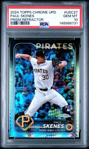 2024 Topps Chrome Update Series Rookie Debut Paul Skenes #USC27 (RC) PSA 10