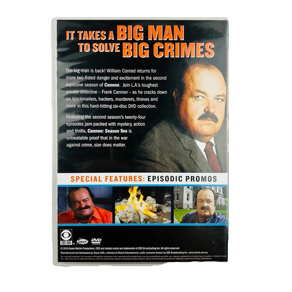 Cannon Season 2 DVD Action Crime Mystery Cop Drama William Conrad Region 4 - image 2 of 4