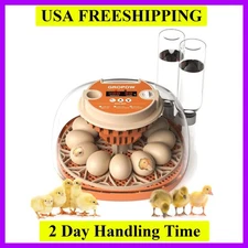 12 Egg Incubator, Automatic Turning with Temperature & Humidity Control, Egg ...