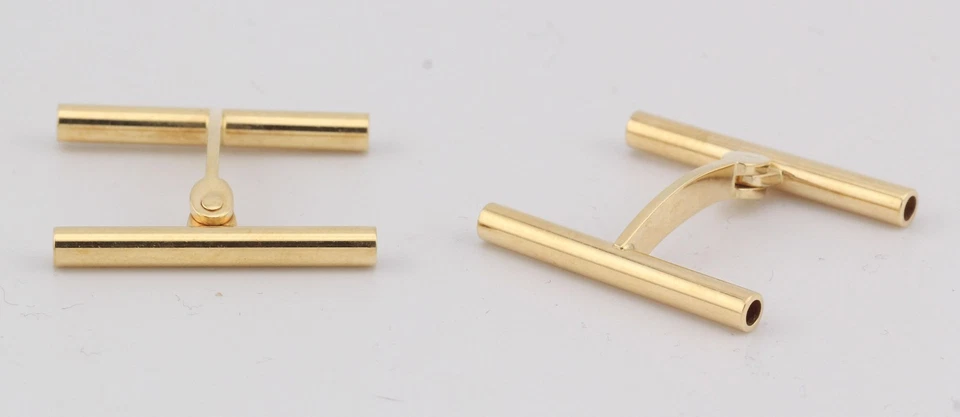 Gemelos tubo Georg Jensen modernos de oro de 18 quilates Foto 3 de 4