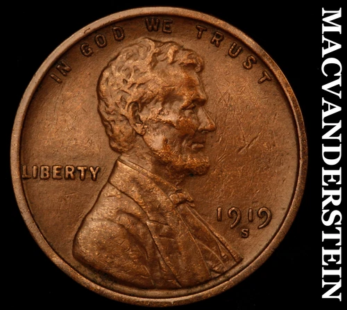 1919-S Lincoln Wheat Cent - Scarce  Extra Fine  Semi-key  Better Date  #i5108