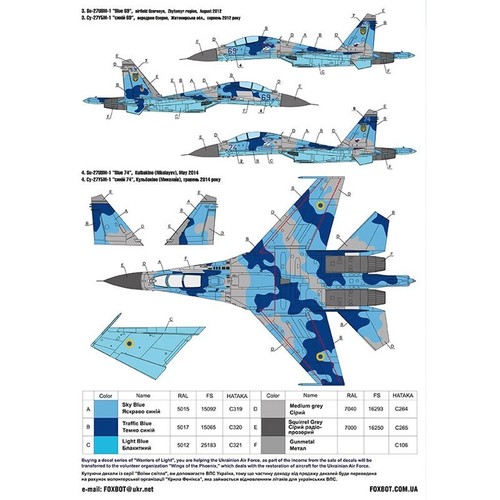 Decal Su-27UBM-1 UkrainianAirForces digital camouflage PartII FOXBOT 32-017 1:32 - Picture 16 of 24