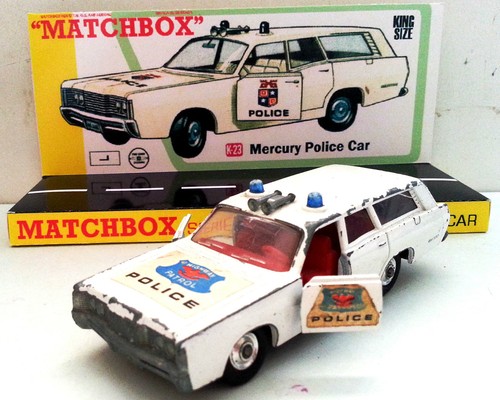 Lesney MATCHBOX Diecast KING SIZE K-23 MERCURY POLICE CAR & Custom Box Display A - Picture 6 of 7