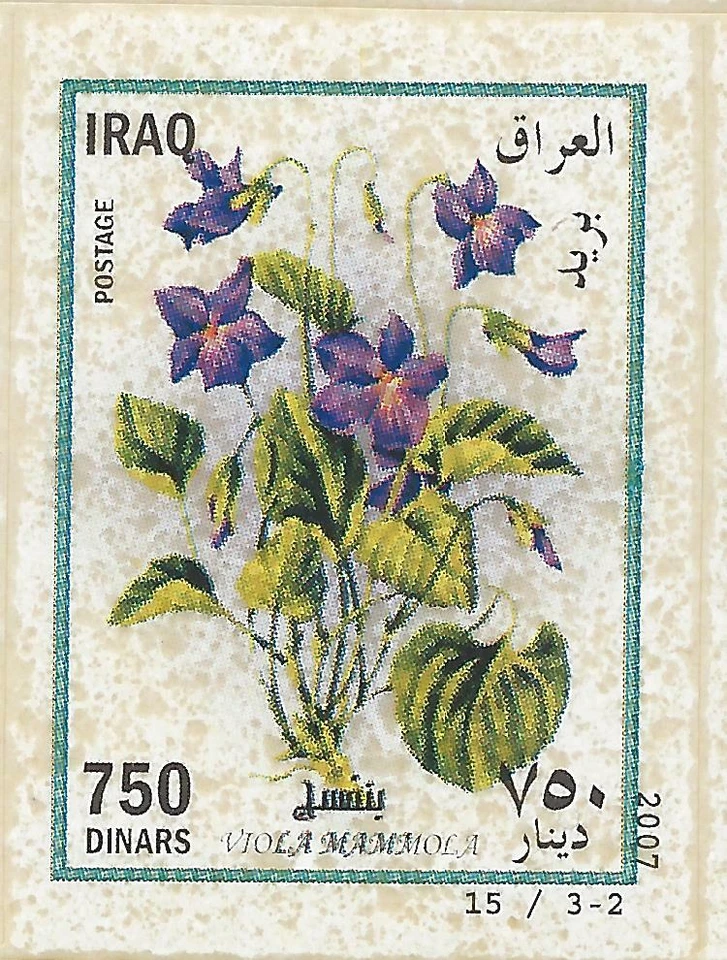IRAK 2007 VIOLETA, BELLADONA, AMAPOLA ANÉMONA FLORES Autoadhesivo MNH Foto 3 de 4