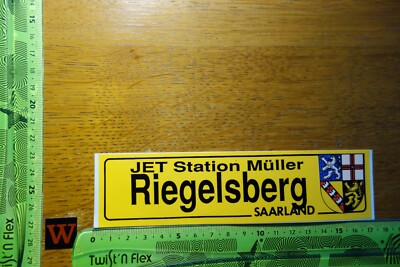Alter Aufkleber Tankstelle Additive Öl Oil JET Station Müller Riegelsberg