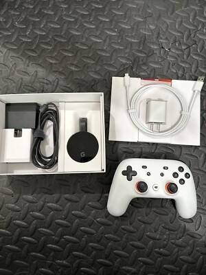 Google Stadia H2B Premiere Edition Controller - White and Chromecast Ultra
