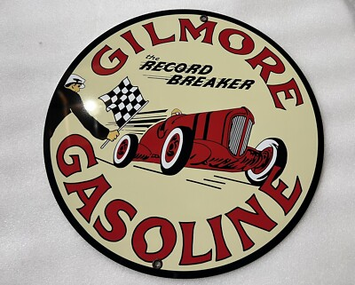 #ad Racing gasoline garage Oil Gas man cave vintage round sign Reproduction $23.00