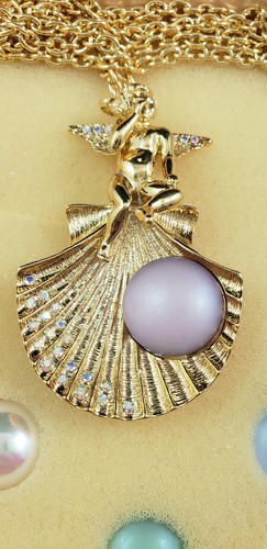 Kirks Folly Whispering Angel Interchangeable Stone Brooch Pendant Necklace w/Box - Picture 3 of 11