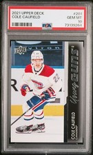 2021-22 UD Upper Deck  Young Guns Rookie RC Cole Caufield #201 CANADIENS PSA 10