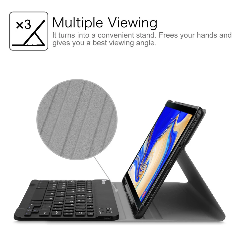 Funda protectora para tablet Samsung Galaxy Tab S4 10,5 pulgadas 2018 con teclado Bluetooth Foto 3 de 4
