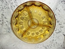 Vintage Amber Indiana Glass Divided Relish Dish
