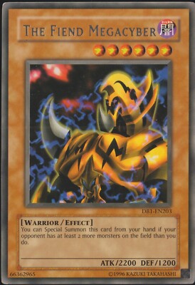 THE FIEND MEGACYBER - DB1-EN203 YU-GI-OH ''RARE''