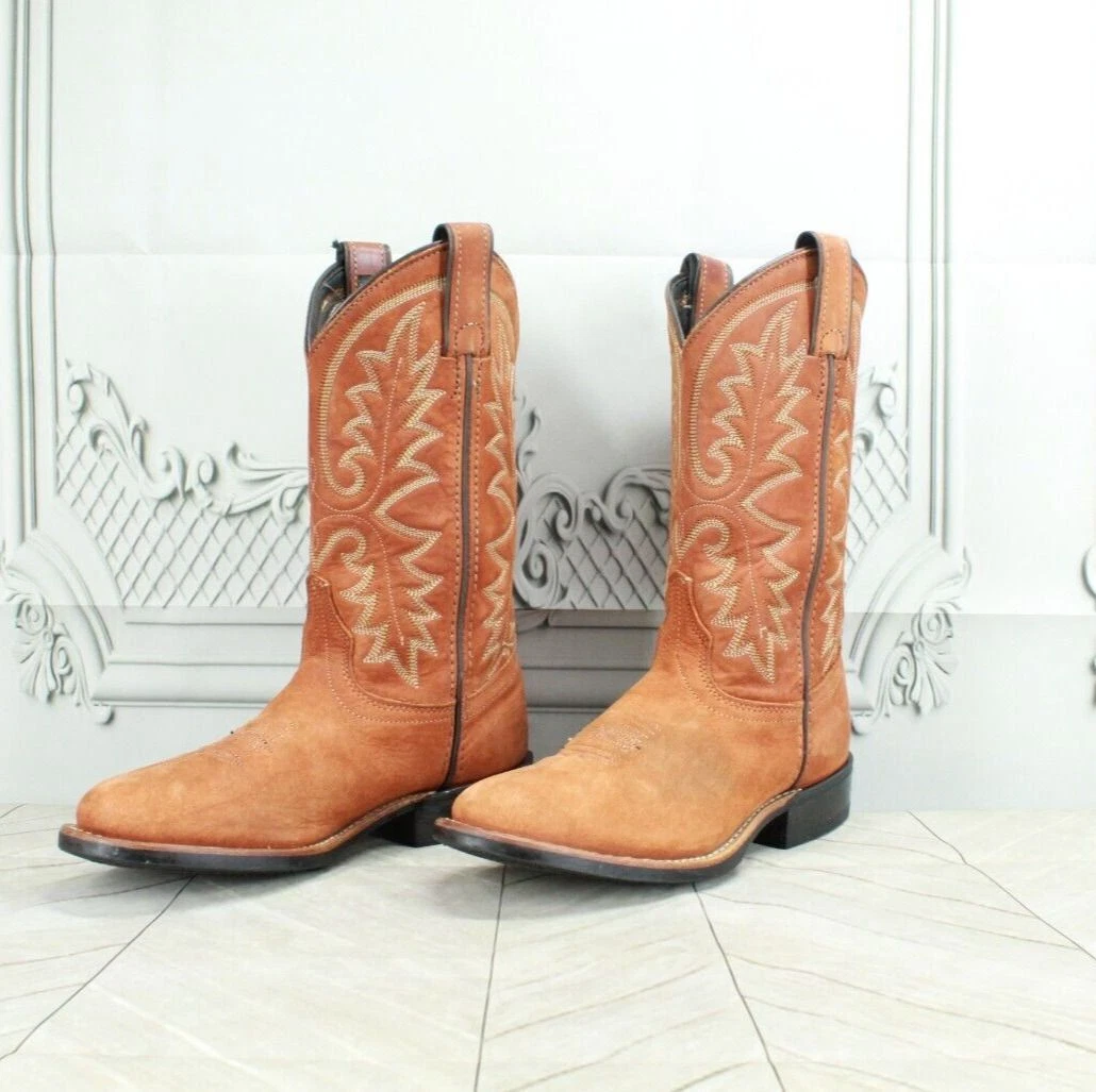 LAREDO Women s Burnt Orange Leather Mid Calf Western Cowboy Boots Size 6.5 M
