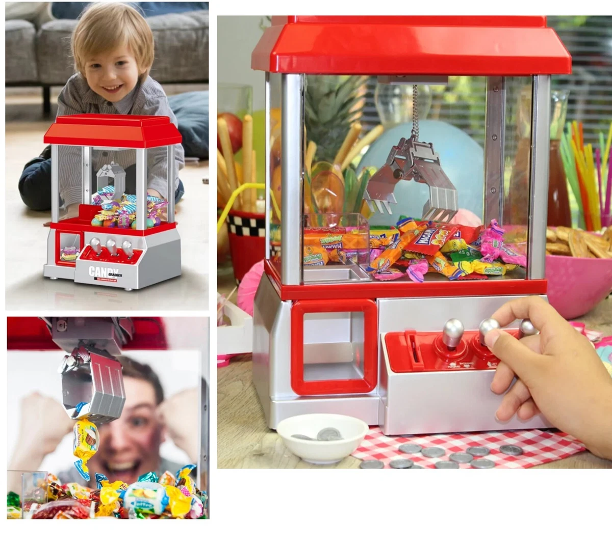 Mini Macchina A Graffio Con Artiglio A Forma Di Coniglio – Gioco Arcade Con Luci E Musica, 20 Gettoni E Braccio Presa, Regalo Per Bambini 3-8 Anni - 2