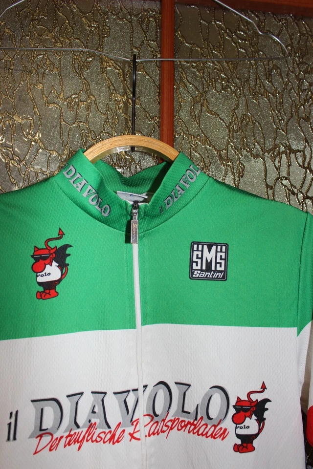 Vintage Santini Diavolo Italy Team Cycling jersey shirt - size L - Image 2 of 4