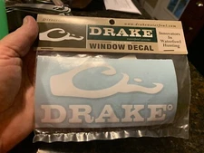 DRAKE WATERFOWL SYSTEMS DIE CUT LOGO DECAL WINDOW STICKER 5" X 2.5”NEW WHITE